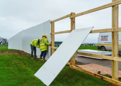 Temporary Timber hoarding at Bath Race Course